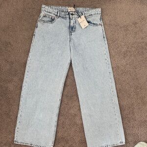 Motel Rocks Low Rise Parallel Jeans in 80s Light Blue Wash Size W30 L30